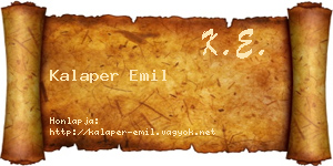 Kalaper Emil névjegykártya