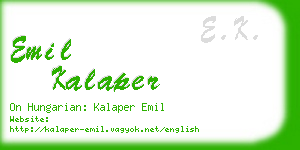 emil kalaper business card
